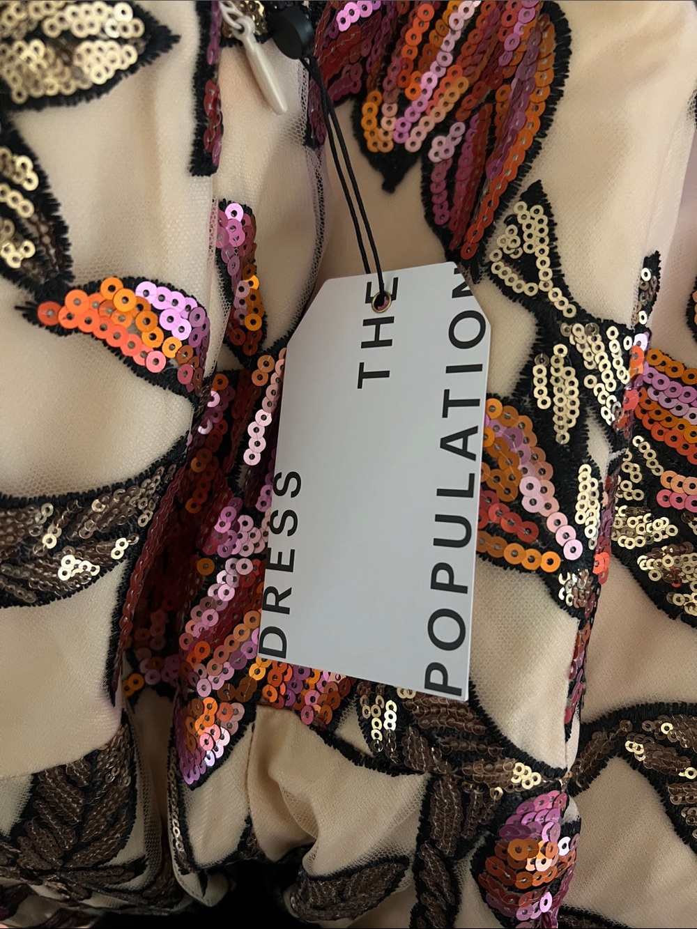Dress the Population floral Midi Sheath Dress with Spaghetti Straps - Pink/Beige - Picture 5 of 9